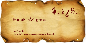 Husek Ágnes névjegykártya